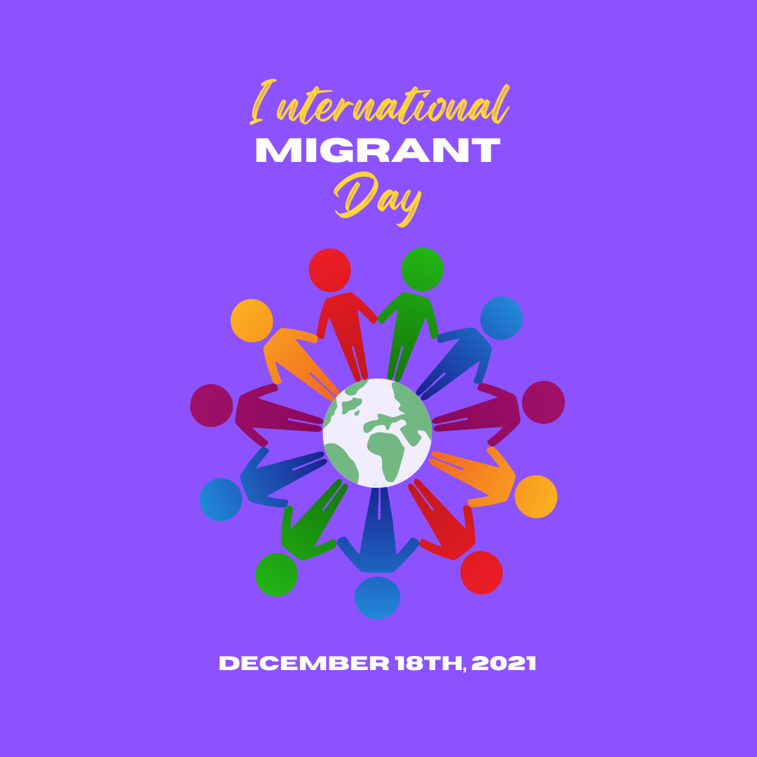 Blue Modern International Migrant Day Instagram Post